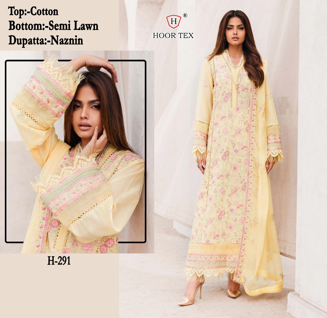 Hoor Tex H-291 Heavy Cotton Wholesale Pakistani Salwar Suit — Wholesale Salwar Suits, MPA wholesale from Surat — view 3